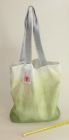 Cotton tote bag, green ombre dyed, lined