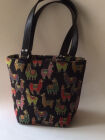 Reverse of small Llama and patchwork fabric handbag